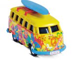 Minimasina RC cu telecomanda VW T1 Bus Flower Power, Lumina LED,  2.4Ghz, Lungime 4 cm, Scara 1:87, 8+ - imagine 3