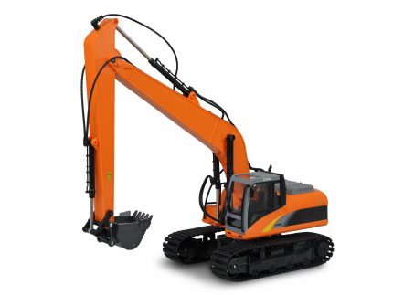 Excavator RC cu telecomanda G211E, Lungime 80 cm, Scara 1:14, Sunete, Lumini, 2.4 Ghz, 10 canale, Mod Demo, 8+