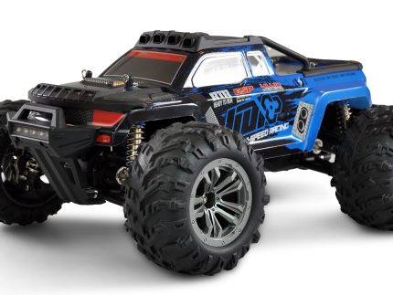 Masina RC cu telecomanda Daphoenodon Monster Truck, 40Km/h, Tractiune 4x4, Lungime 41cm, Scara 1:12, 2.4Ghz, Directie si acceleratie proportionala, Gyroscop, LED, RTR, 14+