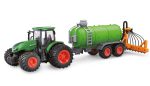 Tractor RC cu telecomanda si remorca, Lungime 50 cm, Scara 1:24, 2.4Ghz, Lumini LED , RTR, 6+