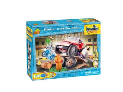 Set constructie Pinguinii din Madagascar - Monster truck spectacol cu flacari