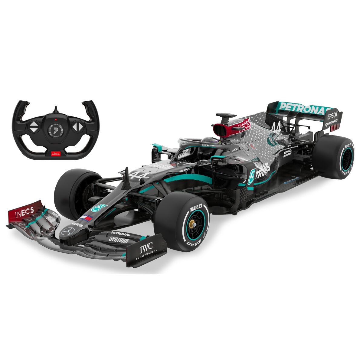 402106_mercedes-amg-f1-w11-eq-performance-112-schwarz-24ghz Masina RC cu telecomanda Mercedes-AMG W11 EQ Performance Formula 1, Lungime 47 cm, Scara 1:12, 2.4Ghz, 6+ - imagine 1