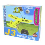 Avion RC cu telecomanda Piper J3 Cub, Gyroscop care stabilizeaza zborul, Lungime 25.5 cm, Anvergura aripi 31 cm, 2,4Ghz, 2 canale, RTF, 14+ - imagine 2
