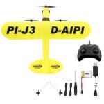 Avion RC cu telecomanda Piper J3 Cub, Gyroscop care stabilizeaza zborul, Lungime 25.5 cm, Anvergura aripi 31 cm, 2,4Ghz, 2 canale, RTF, 14+ - imagine 3