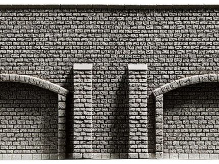 Perete sprijin cu arcade, pentru modelism, 67 x 12.5 cm