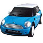 Kit de construit Mini Cooper albastru 1:32 Puzzle Fun 3D
