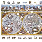 Puzzle din lemn The Nova Terrarum Antique, 1000 piese, Dimensiune 51.9 cm x 37.5 cm, 14+