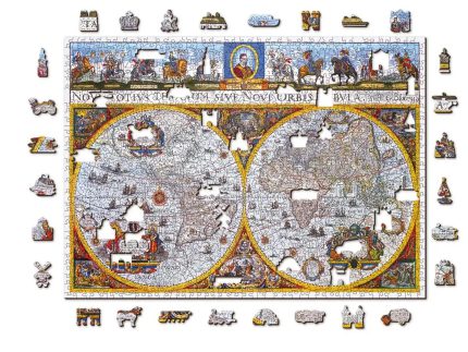 Puzzle din lemn The Nova Terrarum Antique, 1000 piese, Dimensiune 51.9 cm x 37.5 cm, 14+