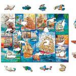 Puzzle din lemn Corabii cu panze , 200 piese, Dimensiune 25.4 cm x 18.2 cm, 10+
