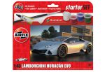 Kit de construit auto Lamborghini Huracán EVO, Scara 1:43, vopsea, pensula si adeziv incluse