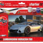 Kit de construit auto Lamborghini Huracán EVO, Scara 1:43, vopsea, pensula si adeziv incluse