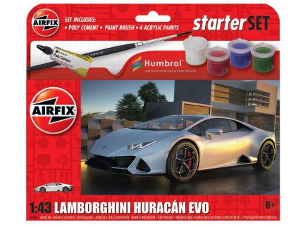 Kit de construit auto Lamborghini Huracán EVO, Scara 1:43, vopsea, pensula si adeziv incluse