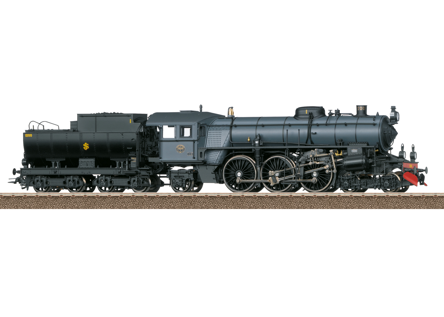 b13c1779c157db513d818f297356abb61702900830 Locomotiva cu abur F1200, sunet si fum, SJ, Epoca VI - imagine 1