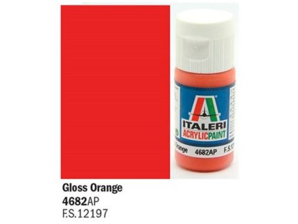 Vopsea acrilica pe baza de apa, Portocaliu Lucios, 20 ml