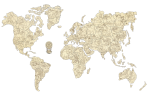 Puzzle 3D Wooden City, World Map Animals L,29 piese, lemn, dimensiuni 83 cm x 55 cm x 0,4 cm.