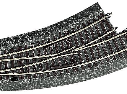 Macaz curb abatere stanga BW R3/4 Roco Line cu terasament